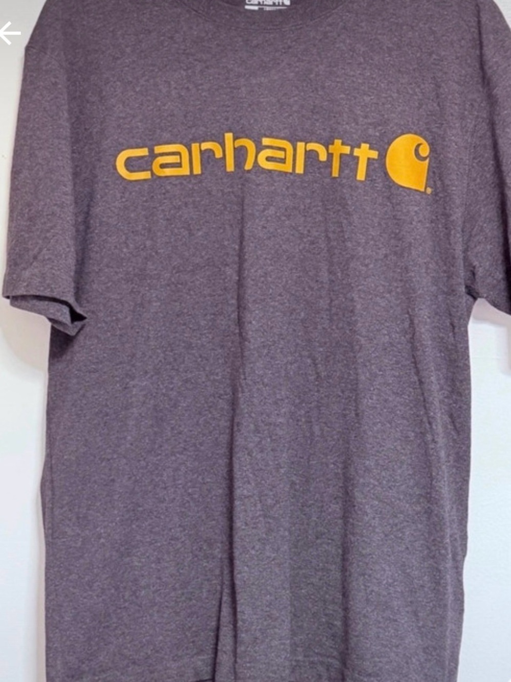 Carhartt Heather Gray Short-Sleeve Tee with Yellow Logo